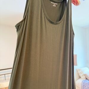 Stretchy olive green maxi tank dress NWT